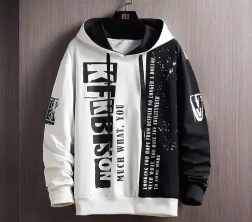 Black and white hoodie for men